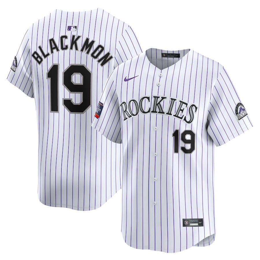 Men Colorado Rockies #19 Charlie Blackmon Nike White 2024 MLB World Tour Mexico City Series Home Limited Player Jersey->colorado rockies->MLB Jersey